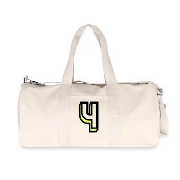 4 ANS,4e ANNIVERSAIRE,ANNIVERSAIRE 4 ANS - Sac de sport en toile recyclée Stanley/Stella - blanc naturel - Devant