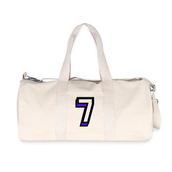7. 7 JAHRE. 7. JAHRESTAG. GEBURTSTAG 7 JAHRE - Recycelte Canvas-Sporttasche von Stanley/Stella - Naturweiß - Vorne