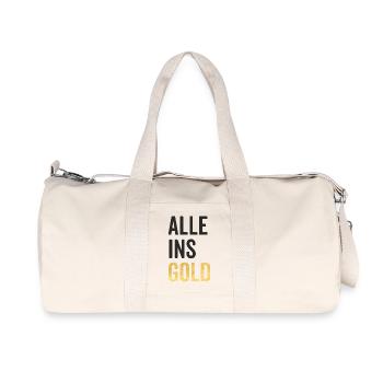 Alle ins Gold - Recycelte Canvas-Sporttasche von Stanley/Stella - Naturweiß - Vorne
