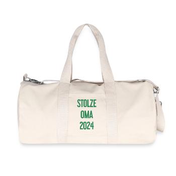 Stolze Oma 2024 – Perfekt für frischgebackene Omas - Recycelte Canvas-Sporttasche von Stanley/Stella - Naturweiß - Vorne