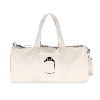 Petit pingouin dans la poitrine poche sac chemise - Sac de sport en toile recyclée Stanley/Stella - blanc naturel - Devant