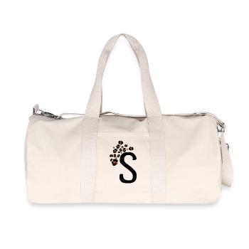 Lettre s motifs léopard - Sac de sport en toile recyclée Stanley/Stella - blanc naturel - Devant