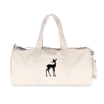 Anmutiges Rehkitz im Silhouetten-Stil - Recycelte Canvas-Sporttasche von Stanley/Stella - Naturweiß - Vorne