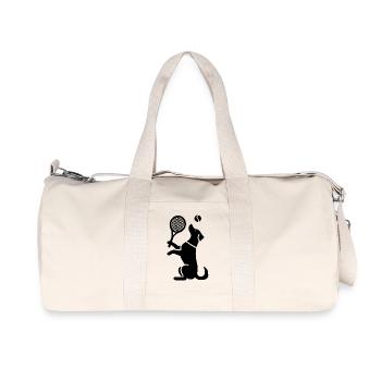 Hund Tennis Silhouette Minimalistisch - Recycelte Canvas-Sporttasche von Stanley/Stella - Naturweiß - Vorne