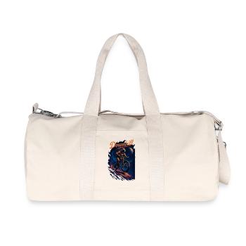 MTB Mountain Biking Downhill Astronaut Gift - Recycled Canvas Sports Bag by Stanley/Stella - natural - Front