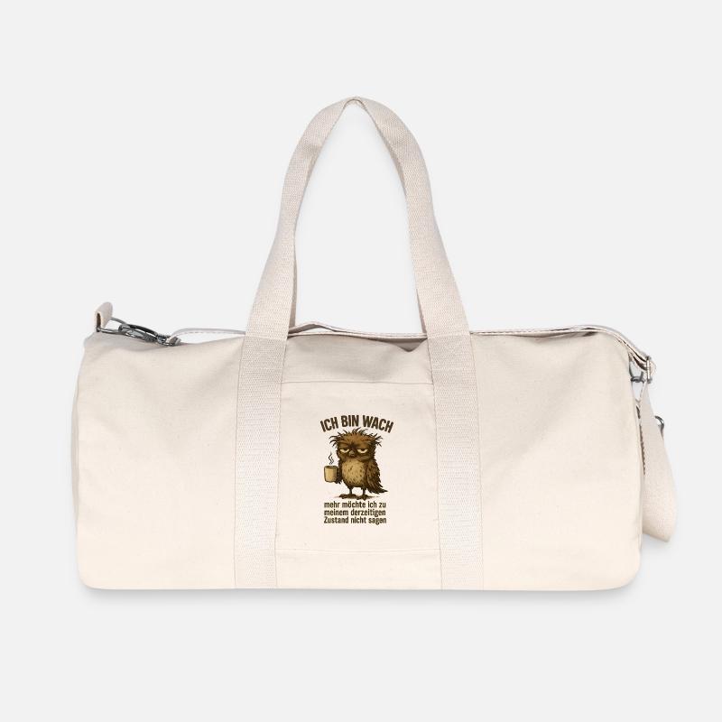 Ich bin wach Büro Kaffee - Recycelte Canvas-Sporttasche von Stanley/Stella - Naturweiß