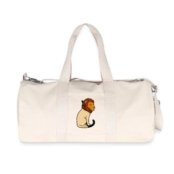 Cat wearing a mask of a lion - Recycled Canvas Sports Bag by Stanley/Stella - natural - Front