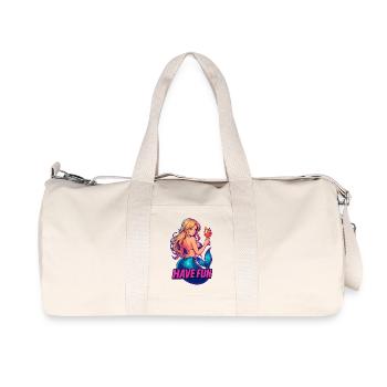 HAVE FUN mermaid motif for beach party - Recycled Canvas Sports Bag by Stanley/Stella - natural - Front