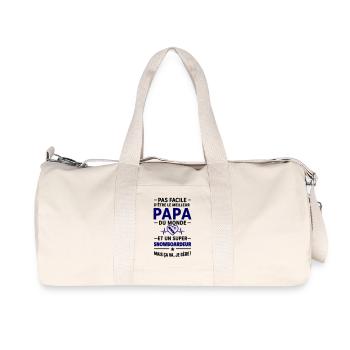 Heart + Snowboard – Super Snowboarder Dad - Recycled Canvas Sports Bag by Stanley/Stella - natural - Front