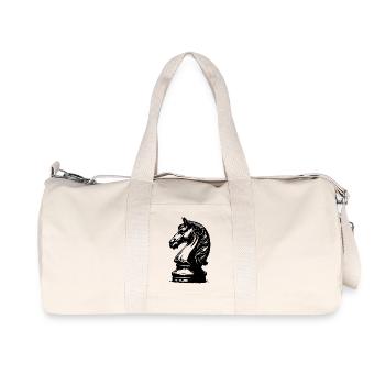 Échiquier avec pièces, roi et pions - Sac de sport en toile recyclée Stanley/Stella - blanc naturel - Devant
