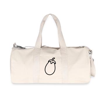 aubergine - Sac de sport en toile recyclée Stanley/Stella - blanc naturel - Devant