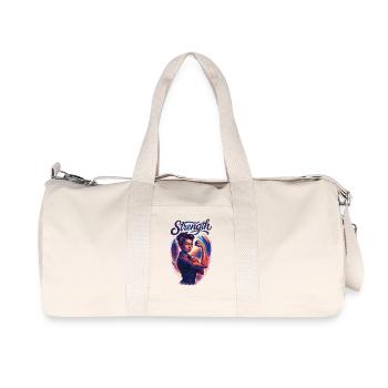 Strength Strong Woman Rockabilly Girl Power Gift - Recycled Canvas Sports Bag by Stanley/Stella - natural - Front
