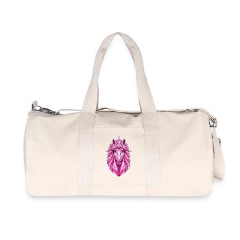 Polygonal Pink Unicorn - Recycled Canvas Sports Bag by Stanley/Stella - natural - Front