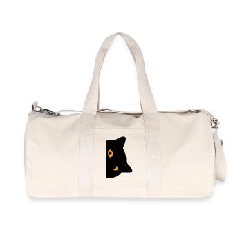 Chat noir - Sac de sport en toile recyclée Stanley/Stella - blanc naturel - Devant
