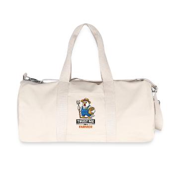 Trust Me Farmer Chicken Illustration - Recycled Canvas Sports Bag by Stanley/Stella - natural - Front