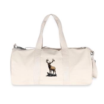 Majestic Elk Elk Wilderness Rock - Recycled Canvas Sports Bag by Stanley/Stella - natural - Front