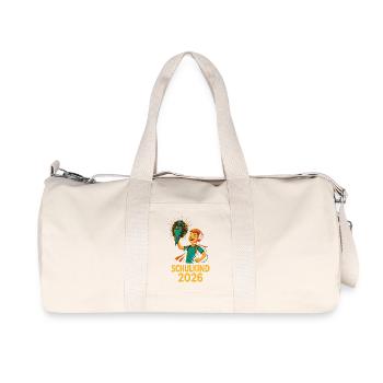 Schulkind 2026 Cartoon-Design - Recycelte Canvas-Sporttasche von Stanley/Stella - Naturweiß - Vorne