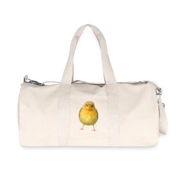 Kleiner Vogel im Aquarellstil von Jörg Langhans - Recycelte Canvas-Sporttasche von Stanley/Stella - Naturweiß - Vorne