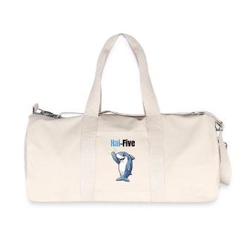 Requin Cinq | Requin de dessin animé drôle avec un high five - Sac de sport en toile recyclée Stanley/Stella - blanc naturel - Devant