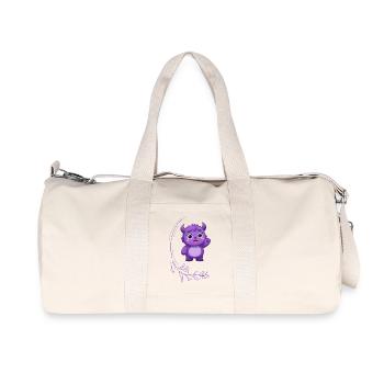 Monstre violet qui agite la main mignon - Sac de sport en toile recyclée Stanley/Stella - blanc naturel - Devant