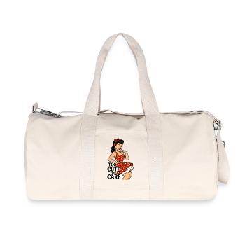 Too Cute to Care – Freches Pin-up Girl Retro - Recycelte Canvas-Sporttasche von Stanley/Stella - Naturweiß - Vorne