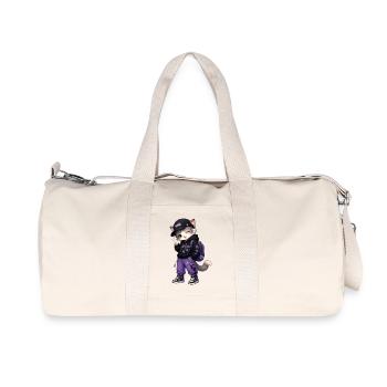 Abenteurer Kitten Purple Stars - Recycelte Canvas-Sporttasche von Stanley/Stella - Naturweiß - Vorne