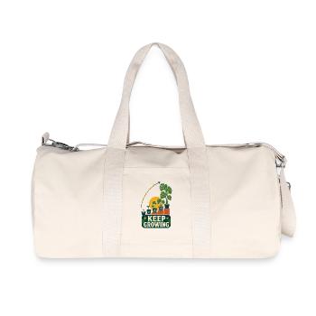 Continue de grandir – Motivation des plantes rétro - Sac de sport en toile recyclée Stanley/Stella - blanc naturel - Devant