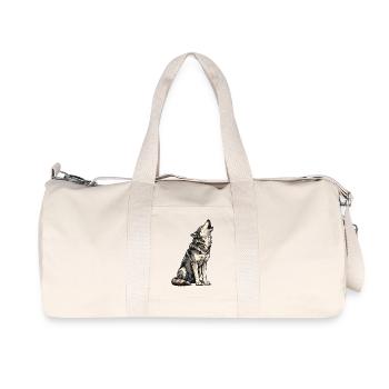 Heulender Wolf Illustration - Recycelte Canvas-Sporttasche von Stanley/Stella - Naturweiß - Vorne