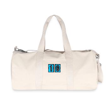18 YEARS. 18th ANNIVERSARY. BIRTHDAY 18 YEARS. 18 - Recycled Canvas Sports Bag by Stanley/Stella - natural - Front
