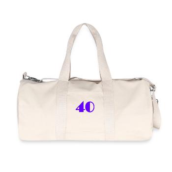 40 ANS. 40e ANNIVERSAIRE. ANNIVERSAIRE 40 ANS. AGE - Sac de sport en toile recyclée Stanley/Stella - blanc naturel - Devant