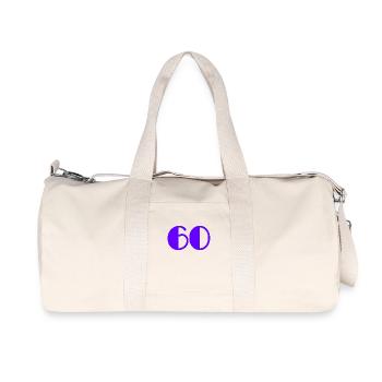 60 YEARS. 60TH ANNIVERSARY. BIRTHDAY 60 YEARS. 60 - Recycled Canvas Sports Bag by Stanley/Stella - natural - Front