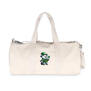 St. Patrick's Polar Bear Cartoon Design - Recycled Canvas Sports Bag by Stanley/Stella - natural - Front