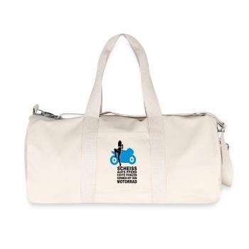 prinz auf dem motorrad - Recycelte Canvas-Sporttasche von Stanley/Stella - Naturweiß - Vorne