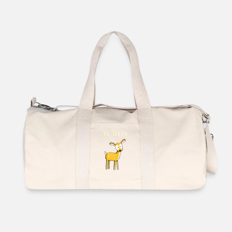 Be Wild Rehkitz - Reh - Rehe - Hirsch - Rehbock - Recycelte Canvas-Sporttasche von Stanley/Stella - Naturweiß