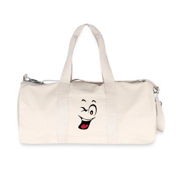 laughing smiley humeur1 - Recycled Canvas Sports Bag by Stanley/Stella - natural - Front
