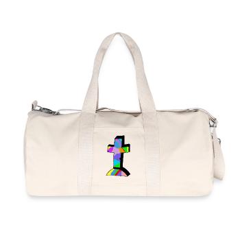 croix colorée colorée Croix Jésus Dieu - Sac de sport en toile recyclée Stanley/Stella - blanc naturel - Devant