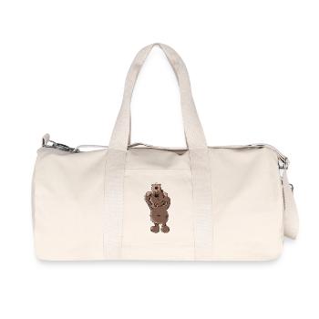 Ours Papa ou Ours Frère I Frères et sœurs I Papa - Sac de sport en toile recyclée Stanley/Stella - blanc naturel - Devant