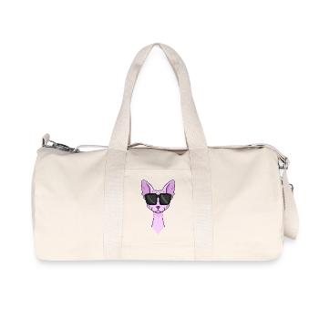 Sphynx cat with sunglasses - Recycled Canvas Sports Bag by Stanley/Stella - natural - Front