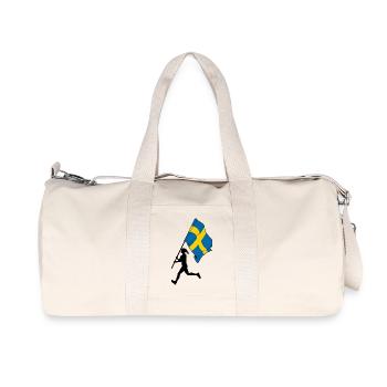 Flag Sweden woman running - Recycled Canvas Sports Bag by Stanley/Stella - natural - Front
