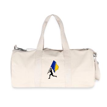 Flag Bosnia and Herzegovina man running - Recycled Canvas Sports Bag by Stanley/Stella - natural - Front