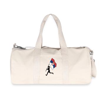 Flag Serbia woman running - Recycled Canvas Sports Bag by Stanley/Stella - natural - Front