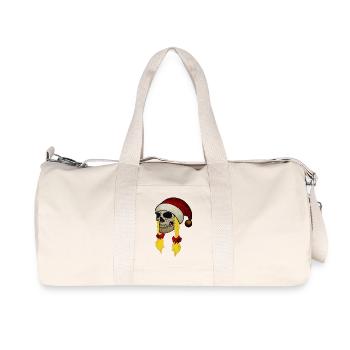 Totenschädel Weihnachten Mütze Zöpfe Frau - Recycelte Canvas-Sporttasche von Stanley/Stella - Naturweiß - Vorne