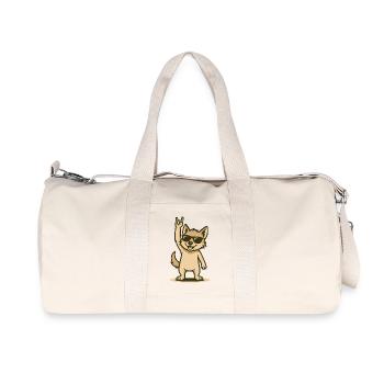 chiot chacal cool avec des lunettes de soleil - Sac de sport en toile recyclée Stanley/Stella - blanc naturel - Devant