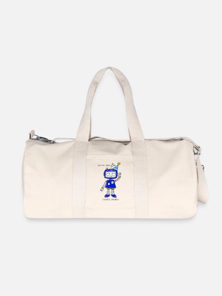 Robot ludique avec chapeau de fête - Sac de sport en toile recyclée Stanley/Stella - blanc naturel