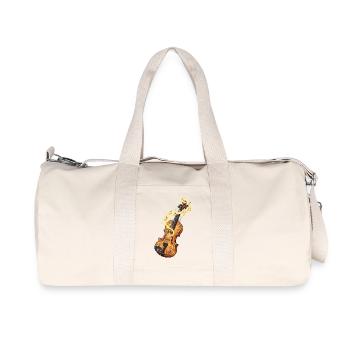 Golden Violin with musical notes - Recycled Canvas Sports Bag by Stanley/Stella - natural - Front
