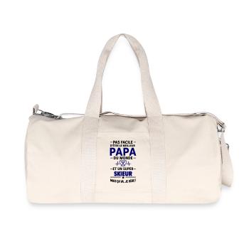Cœur + Ski – Super Papa Skieur - Sac de sport en toile recyclée Stanley/Stella - blanc naturel - Devant
