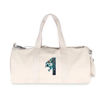 Bouldern Astronaut schweben leicht klettern Gesche - Recycelte Canvas-Sporttasche von Stanley/Stella - Naturweiß - Vorne