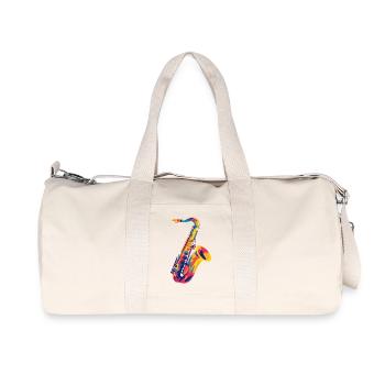 FarbSax PopsArt - Recycelte Canvas-Sporttasche von Stanley/Stella - Naturweiß - Vorne