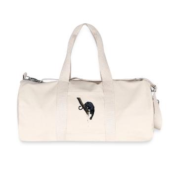 Nachtpanther am Ast - Recycelte Canvas-Sporttasche von Stanley/Stella - Naturweiß - Vorne