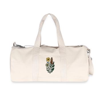 Bouquet Botanical Print - Recycled Canvas Sports Bag by Stanley/Stella - natural - Front
